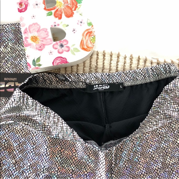 Metallic Foil Leggings Snakeskin Pattern,Sz S, M, - Picture 7 of 8